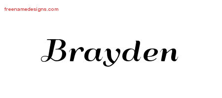 Art Deco Name Tattoo Designs Brayden Graphic Download
