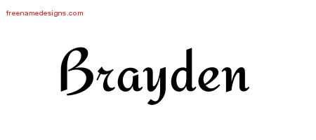 Calligraphic Stylish Name Tattoo Designs Brayden Free Graphic