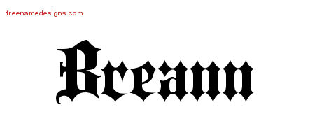 Old English Name Tattoo Designs Breann Free