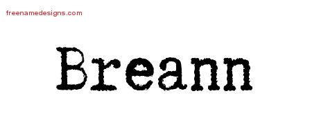 Typewriter Name Tattoo Designs Breann Free Download