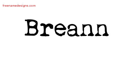 Vintage Writer Name Tattoo Designs Breann Free Lettering