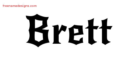 Gothic Name Tattoo Designs Brett Free Graphic