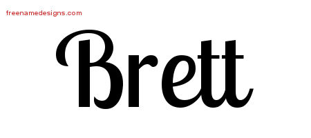 Handwritten Name Tattoo Designs Brett Free Printout
