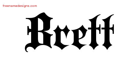 Old English Name Tattoo Designs Brett Free