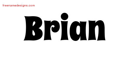 Groovy Name Tattoo Designs Brian Free Lettering