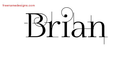 Decorated Name Tattoo Designs Brian Free Lettering