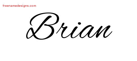 Cursive Name Tattoo Designs Brian Free Graphic