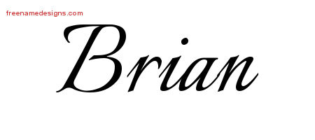 Calligraphic Name Tattoo Designs Brian Free Graphic