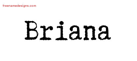 Typewriter Name Tattoo Designs Briana Free Download