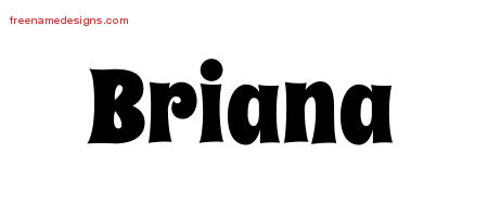 Groovy Name Tattoo Designs Briana Free Lettering
