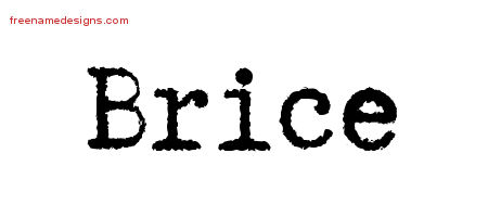 Typewriter Name Tattoo Designs Brice Free Printout