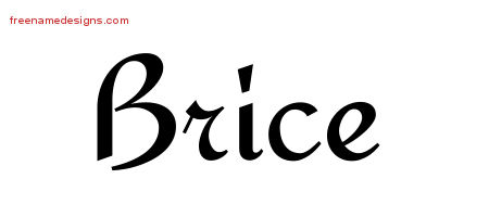 Calligraphic Stylish Name Tattoo Designs Brice Free Graphic