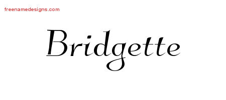 Elegant Name Tattoo Designs Bridgette Free Graphic