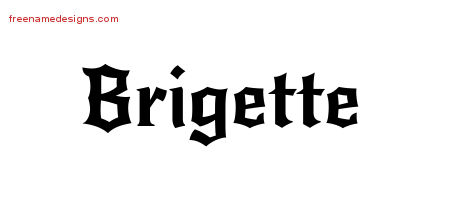 Gothic Name Tattoo Designs Brigette Free Graphic
