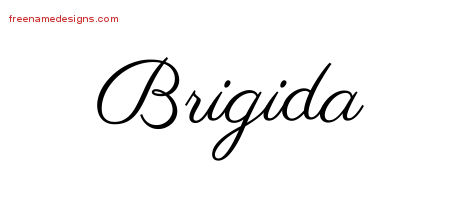 Classic Name Tattoo Designs Brigida Graphic Download