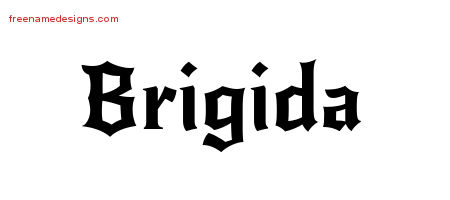 Gothic Name Tattoo Designs Brigida Free Graphic