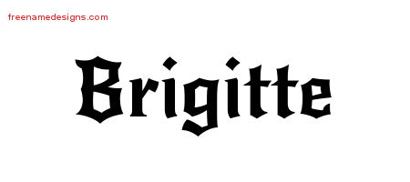 Gothic Name Tattoo Designs Brigitte Free Graphic