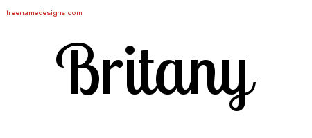 Handwritten Name Tattoo Designs Britany Free Download