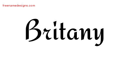 Calligraphic Stylish Name Tattoo Designs Britany Download Free