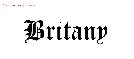Blackletter Name Tattoo Designs Britany Graphic Download