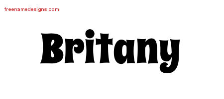 Groovy Name Tattoo Designs Britany Free Lettering