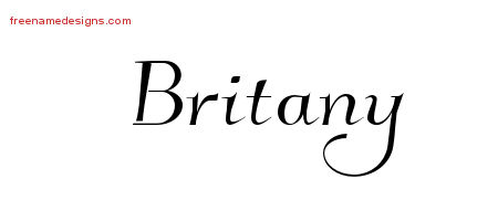 Elegant Name Tattoo Designs Britany Free Graphic