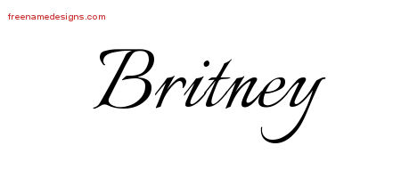 Calligraphic Name Tattoo Designs Britney Download Free