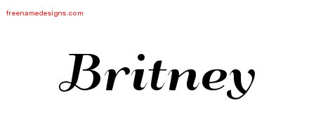 Art Deco Name Tattoo Designs Britney Printable