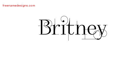 Decorated Name Tattoo Designs Britney Free
