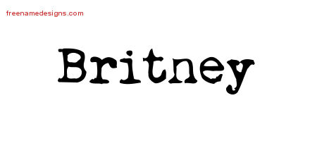 Vintage Writer Name Tattoo Designs Britney Free Lettering