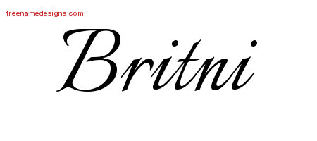 Calligraphic Name Tattoo Designs Britni Download Free
