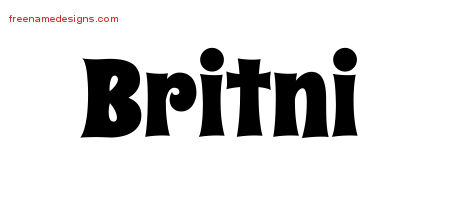 Groovy Name Tattoo Designs Britni Free Lettering