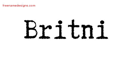 Typewriter Name Tattoo Designs Britni Free Download
