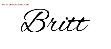Cursive Name Tattoo Designs Britt Free Graphic