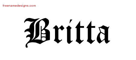 Blackletter Name Tattoo Designs Britta Graphic Download