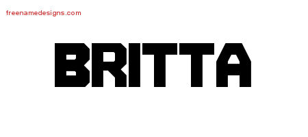 Titling Name Tattoo Designs Britta Free Printout