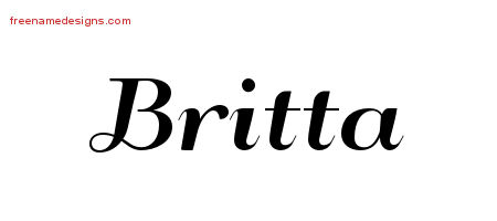 Art Deco Name Tattoo Designs Britta Printable