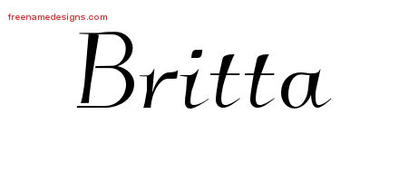 Elegant Name Tattoo Designs Britta Free Graphic