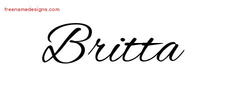 Cursive Name Tattoo Designs Britta Download Free