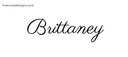 Classic Name Tattoo Designs Brittaney Graphic Download
