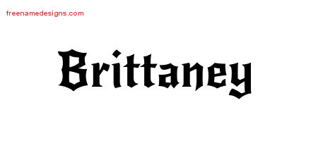 Gothic Name Tattoo Designs Brittaney Free Graphic