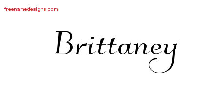 Elegant Name Tattoo Designs Brittaney Free Graphic