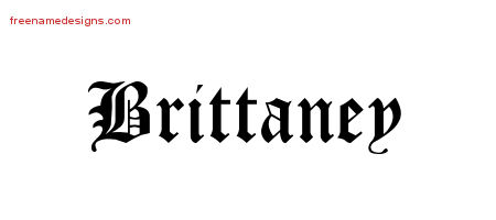 Blackletter Name Tattoo Designs Brittaney Graphic Download