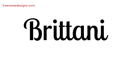 Handwritten Name Tattoo Designs Brittani Free Download