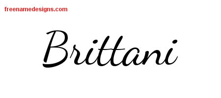 Lively Script Name Tattoo Designs Brittani Free Printout