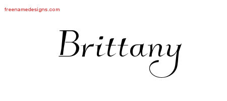 Elegant Name Tattoo Designs Brittany Free Graphic