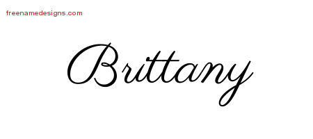 Classic Name Tattoo Designs Brittany Graphic Download