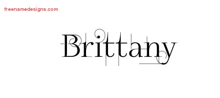 Decorated Name Tattoo Designs Brittany Free
