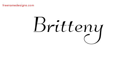 Elegant Name Tattoo Designs Britteny Free Graphic