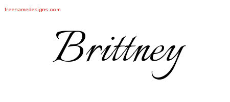 Calligraphic Name Tattoo Designs Brittney Download Free